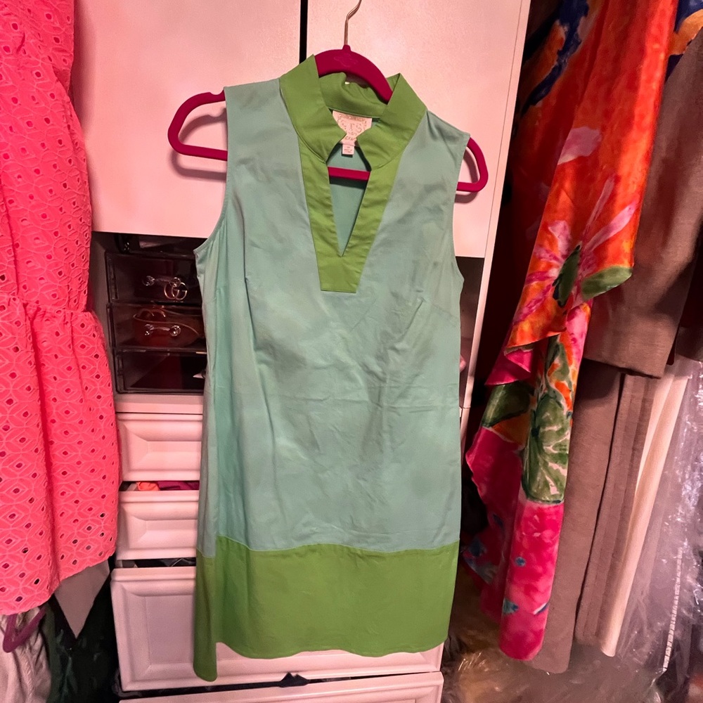 Sail To Sable Classic Color Block Shift Dress. Li… - image 1